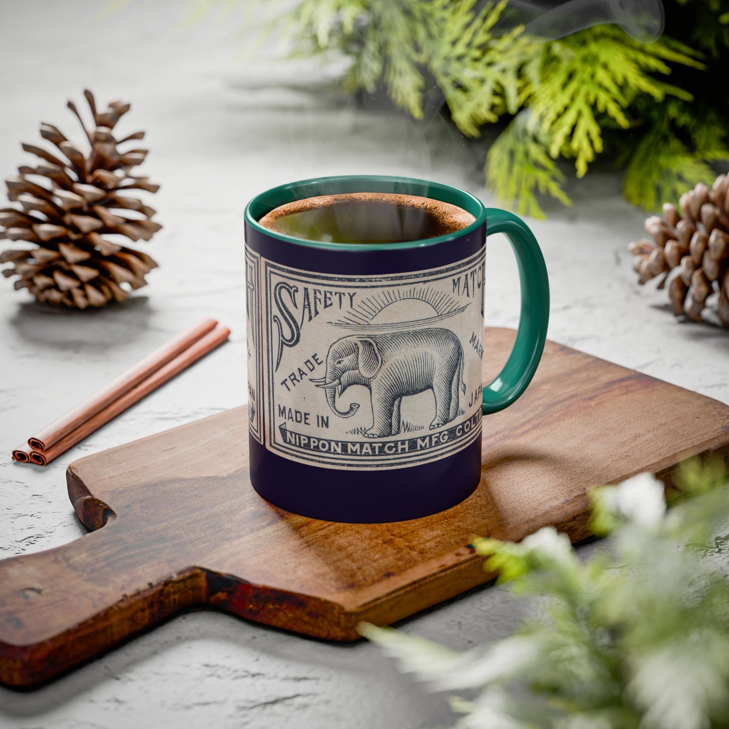 Nippon Match Vintage Elephant Label Mug