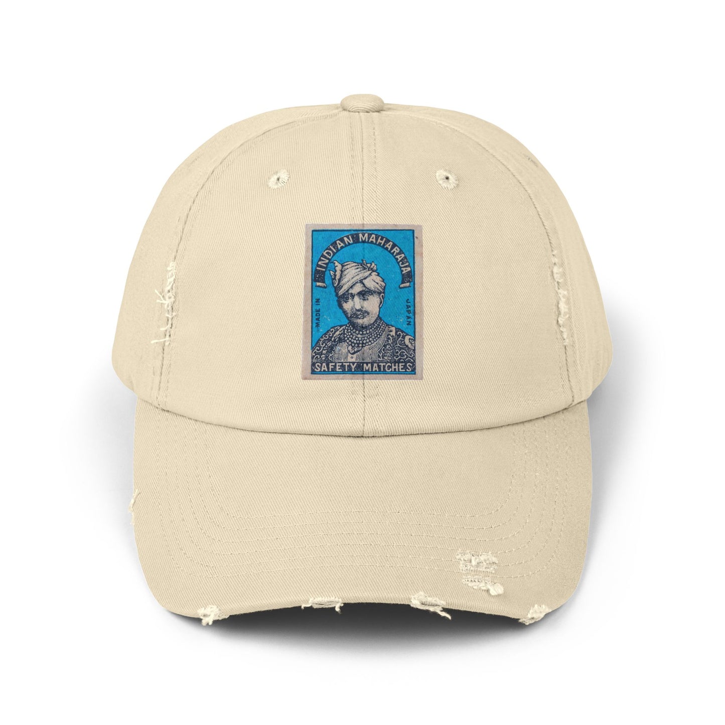 Maharaja in Blue Vintage Matchbox Label Distressed Cap
