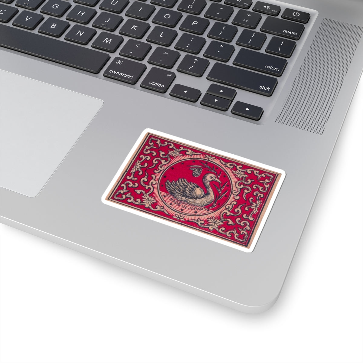 The Swan , Vintage Japanese Matchbox Label Vinyl Sticker | Meiji Era Ornamental Archive