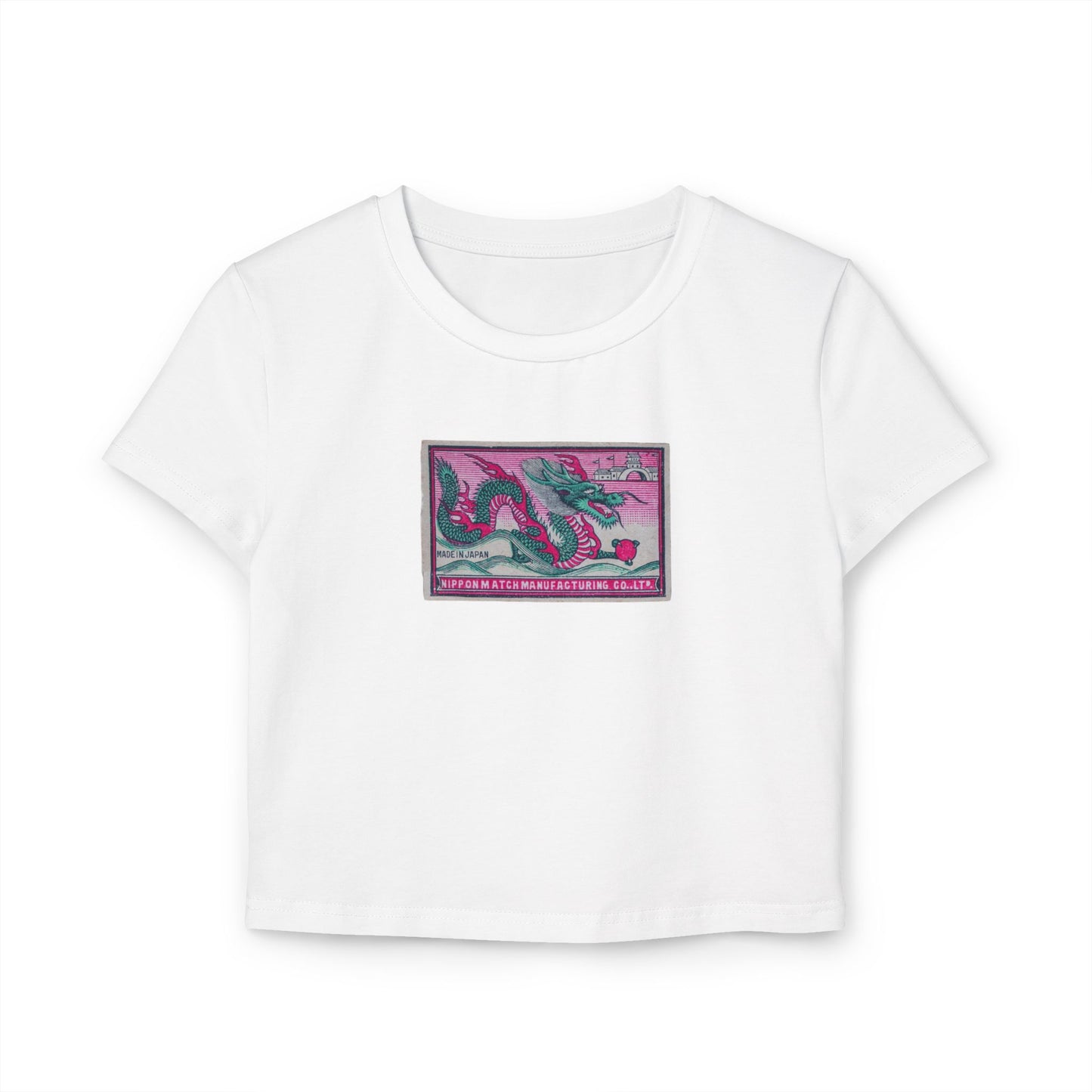 Nippon Match Dragon,Vintage Japanese Matchbox Label Women's Crop Tee | Meiji Era Archive