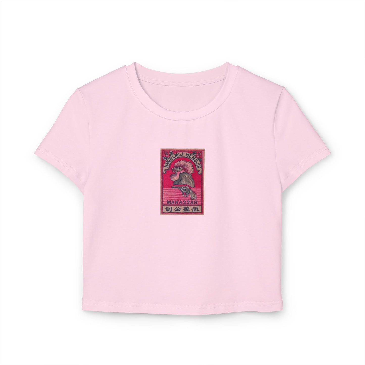 Handelmij Hendrik Makassar ,Vintage Japanese Matchbox Label Women's Crop Tee | Dutch East Indies Archive