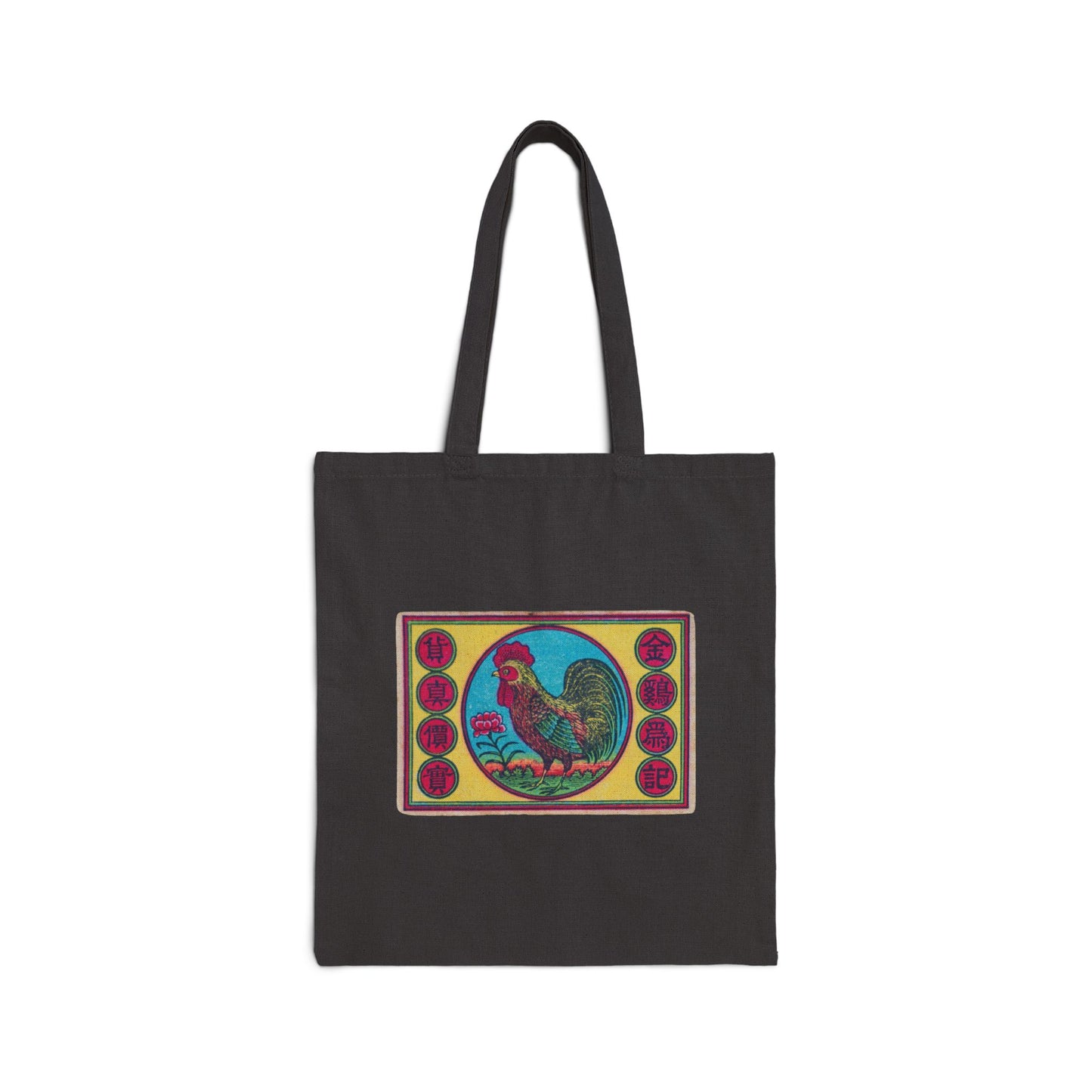 Golden Rooster Brand Vintage Japanese Matchbox Label Canvas Tote Bag Meiji Era Archive