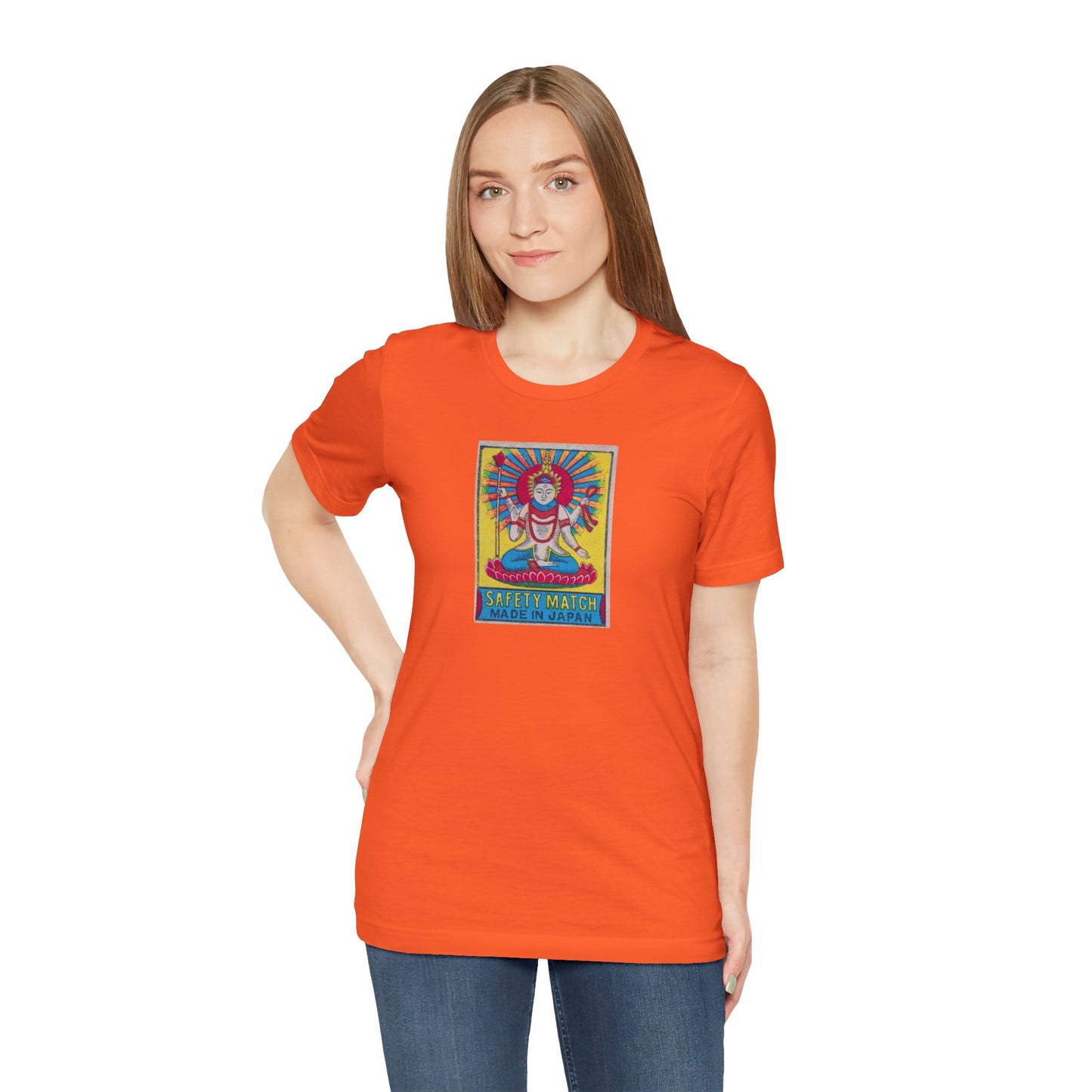 Hindu Deity Safety Match , Vintage Japanese Matchbox Label Unisex Tee | India Export Archive