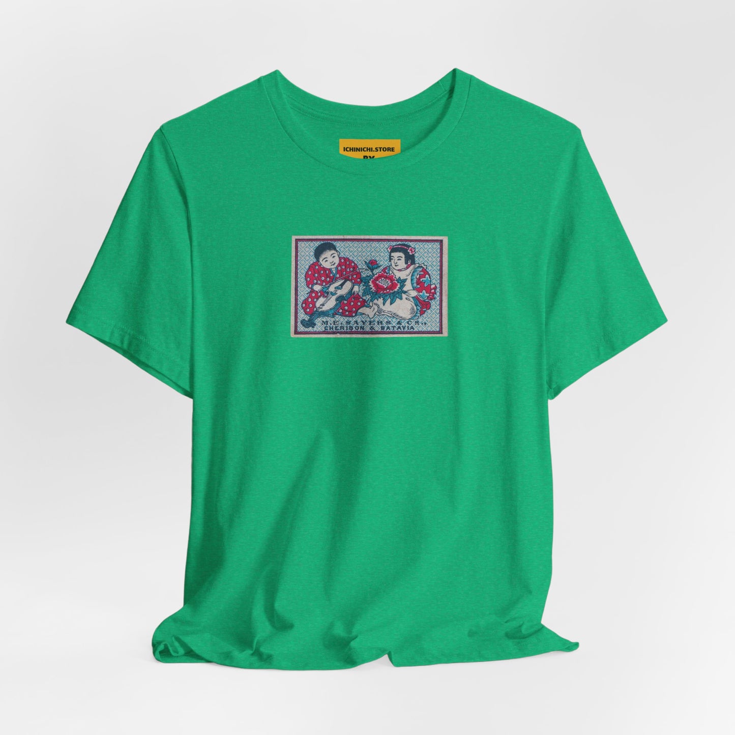 Sayers Children and Peony Vintage Japanese Matchbox Label Unisex Tee