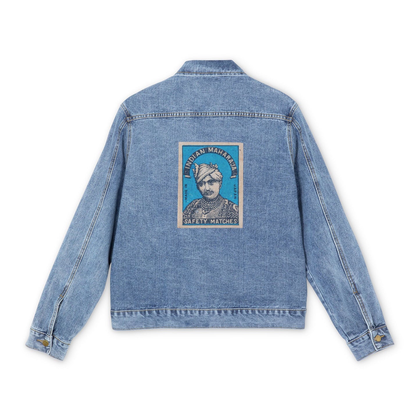 Maharaja in Blue Vintage Japanese Matchbox Label Denim Jacket