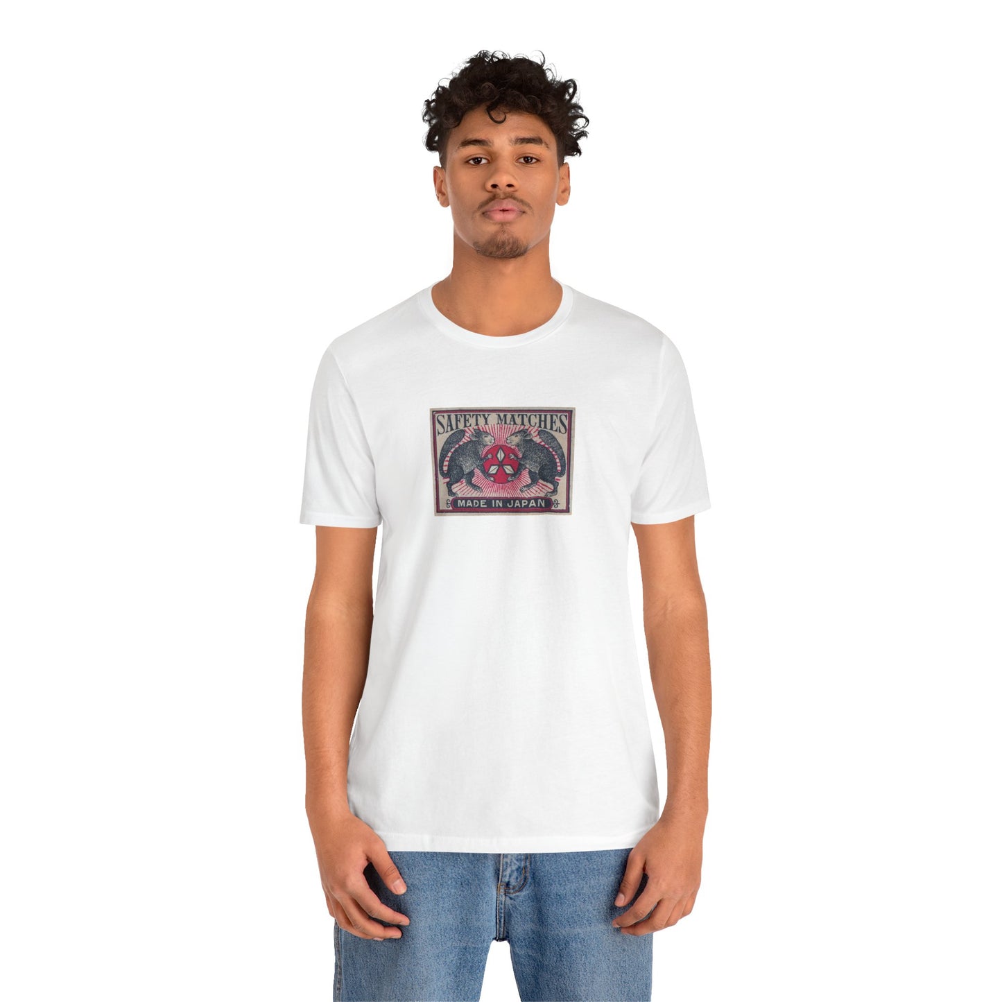 Two Squirrels Three Diamond Vintage Japanese Matchbox Label Unisex Tee