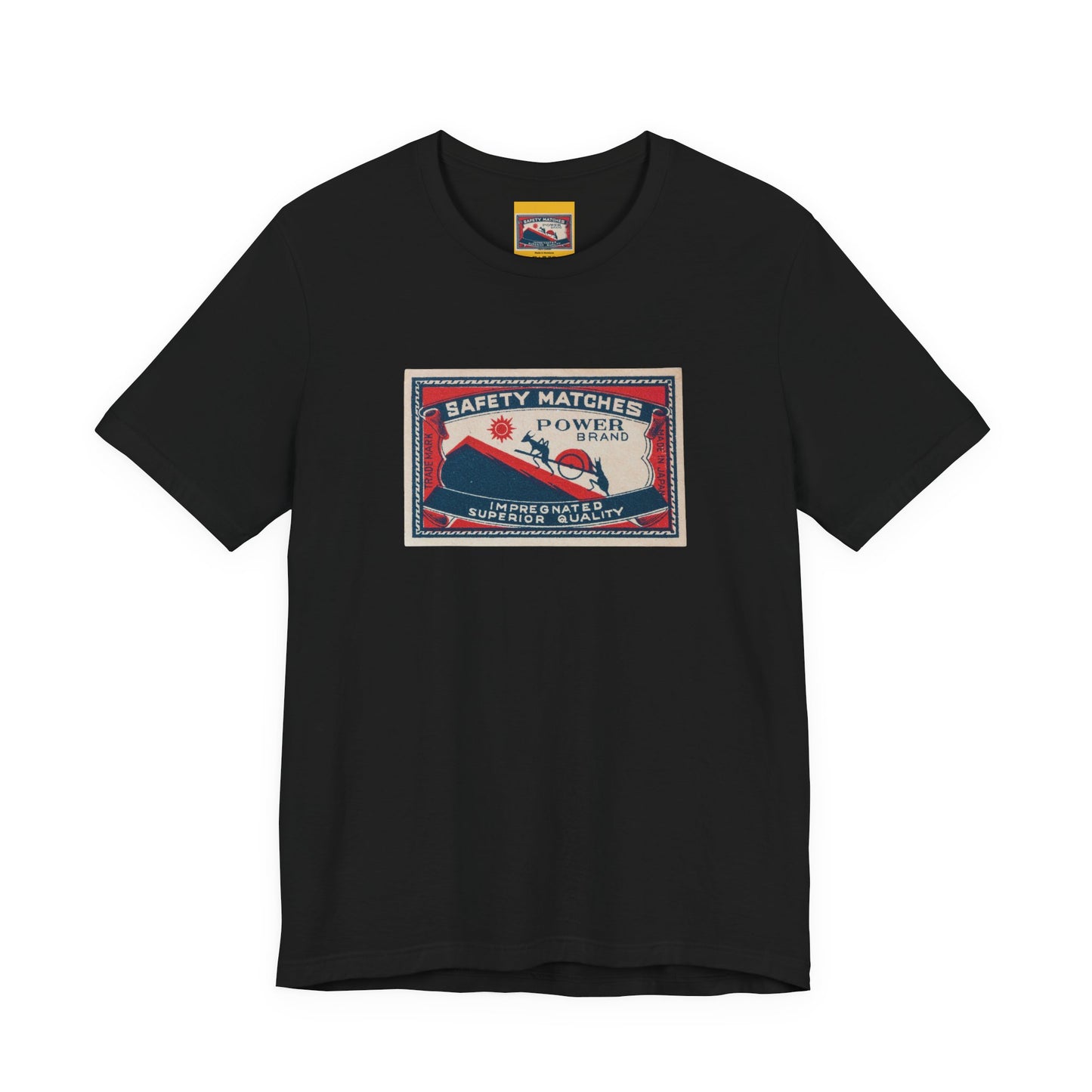 Power Brand Safety Matches Vintage Japanese Matchbox Label Unisex Tee Taisho Era Archive