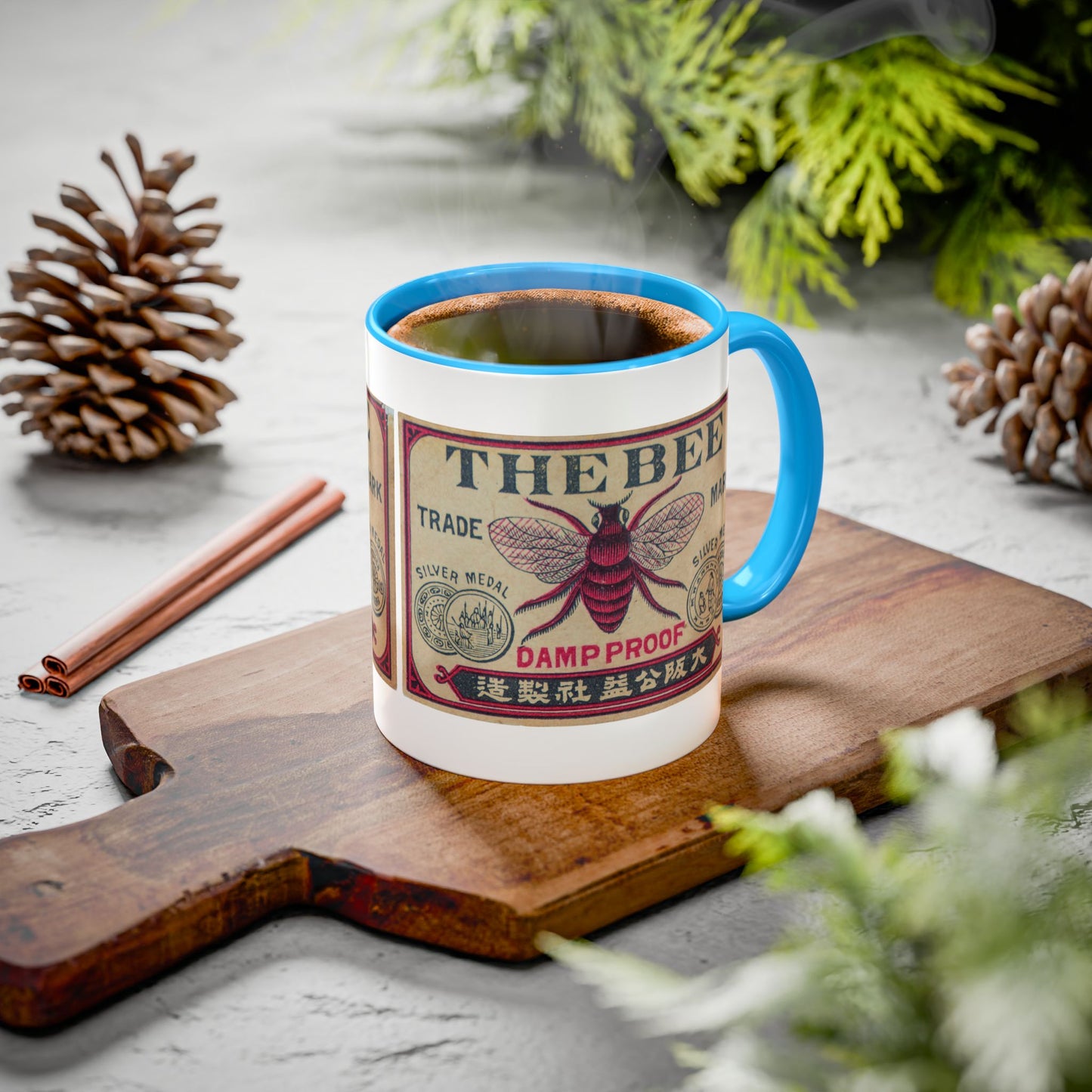 The Bee Trade Mark | Vintage Japanese Matchbox Label Mug