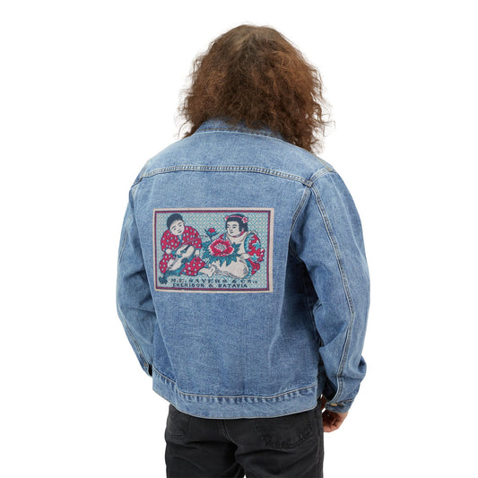 M.E. Sayers Vintage Children and Peony Label Denim Jacket