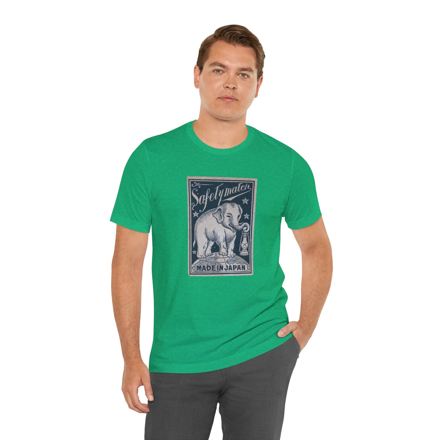 Elephant and Lantern Vintage Japanese Safety Match Label Unisex Tee