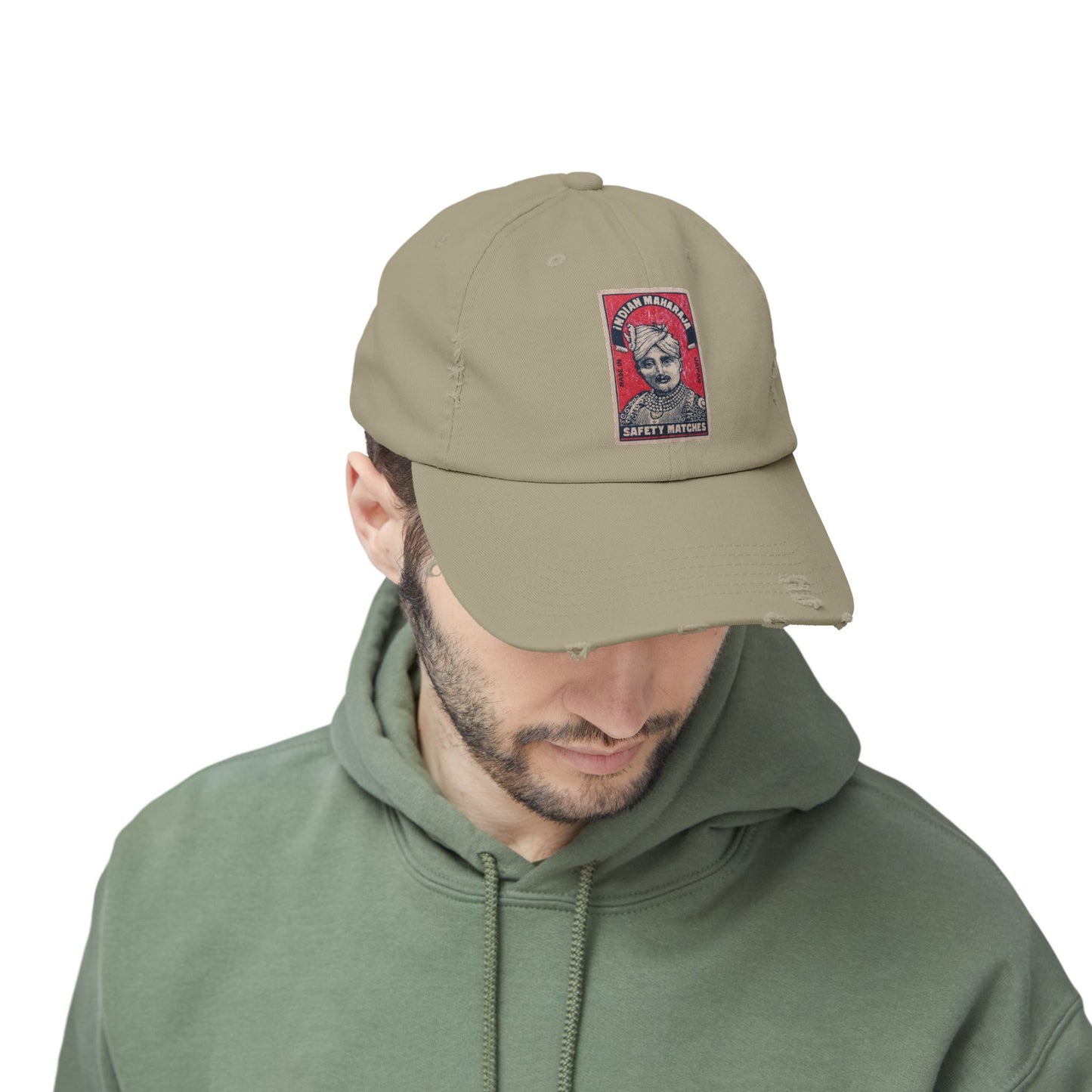Maharaja in Red Vintage Matchbox Label Distressed Cap