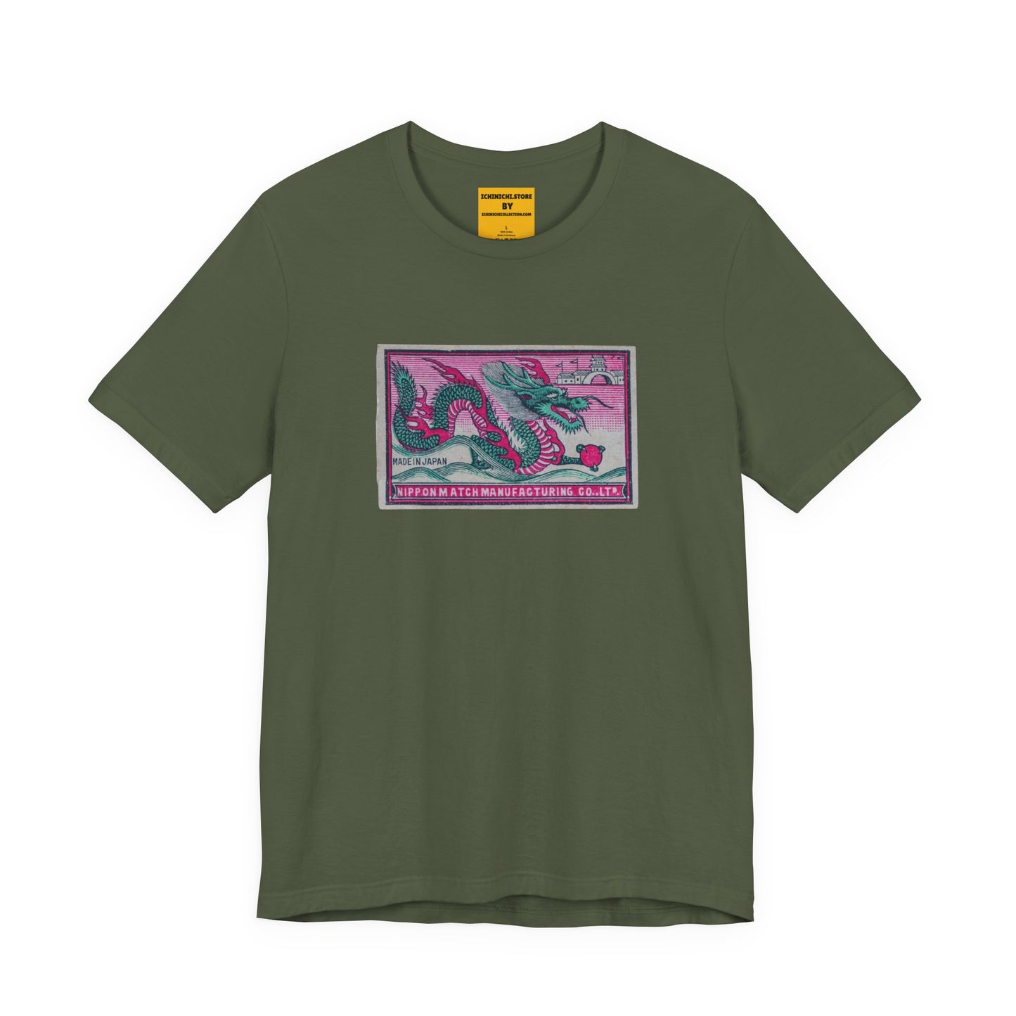 Nippon Match Dragon — Vintage Japanese Matchbox Label Unisex Tee | Meiji Era Archive
