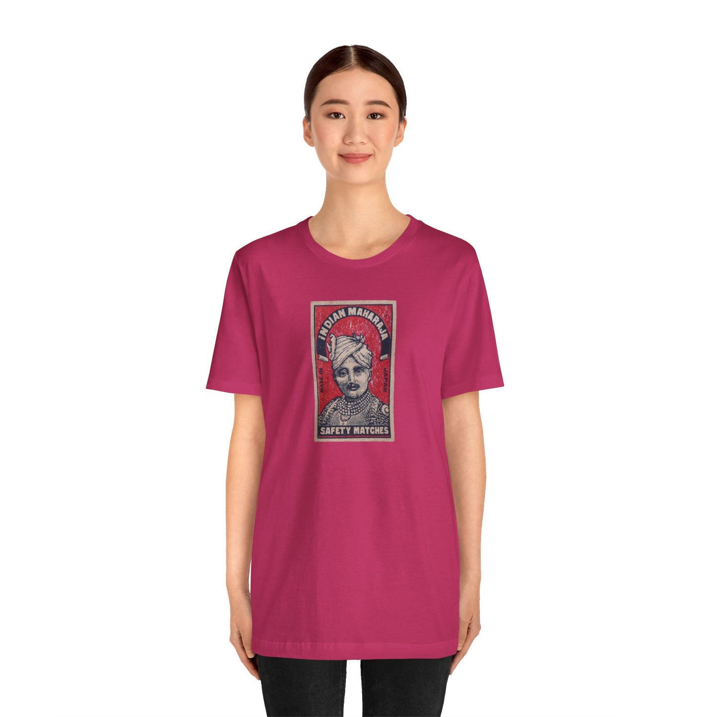 Maharaja in Red Vintage Matchbox Label Unisex Tee