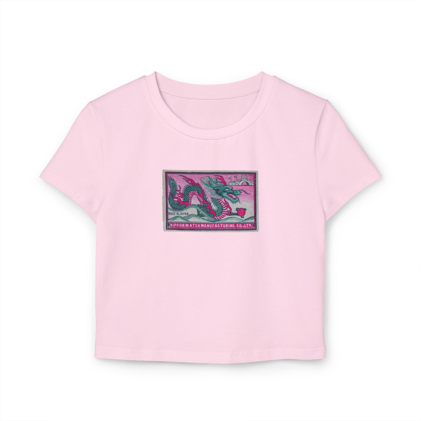 Nippon Match Dragon,Vintage Japanese Matchbox Label Women's Crop Tee | Meiji Era Archive