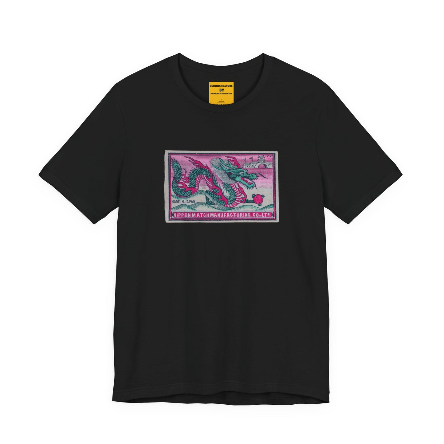 Nippon Match Dragon — Vintage Japanese Matchbox Label Unisex Tee | Meiji Era Archive