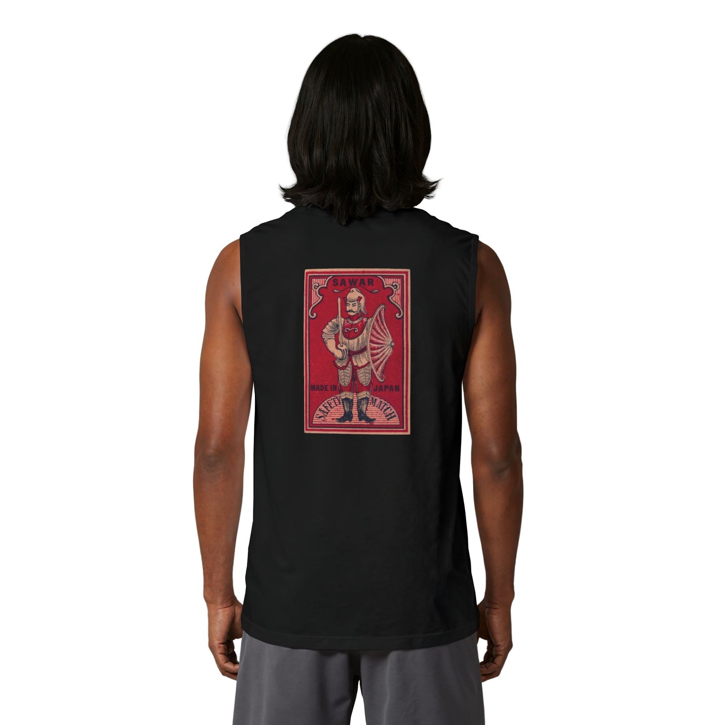 Sawar Warrior Vintage Japanese Matchbox Label Muscle Tank