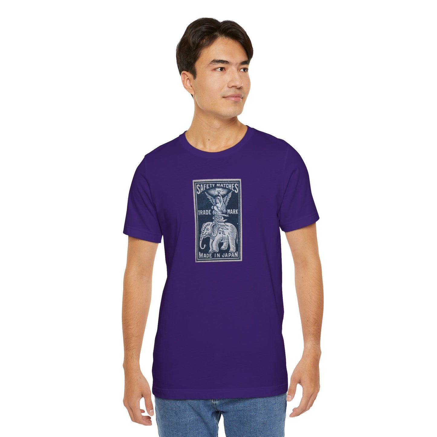Angel and Elephant Vintage Japanese Matchbox Label Unisex Tee