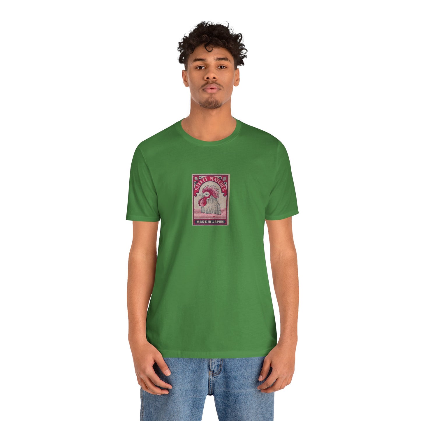 Rooster Head Safety Matches Vintage Japanese Matchbox Label Unisex Tee