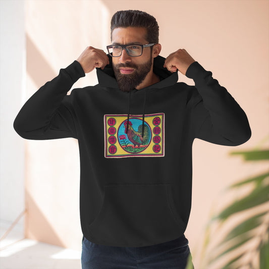 Golden Rooster Brand Vintage Japanese Matchbox Label Unisex Pullover Hoodie Meiji Era Archive