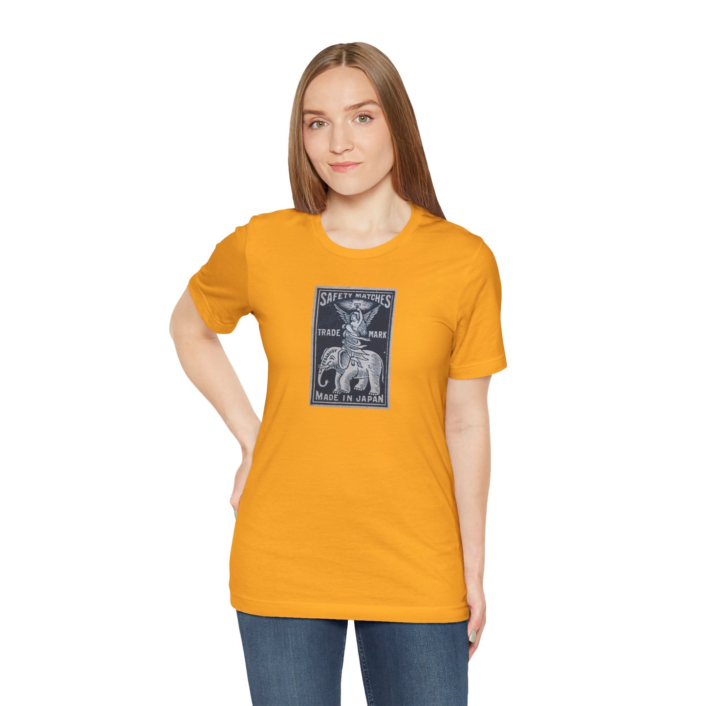 Angel and Elephant Vintage Japanese Matchbox Label Unisex Tee