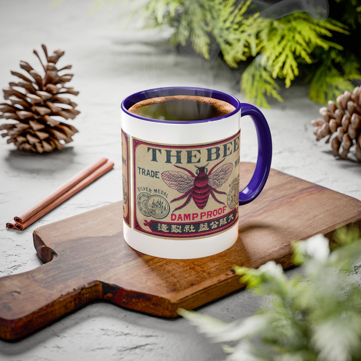 The Bee Trade Mark | Vintage Japanese Matchbox Label Mug