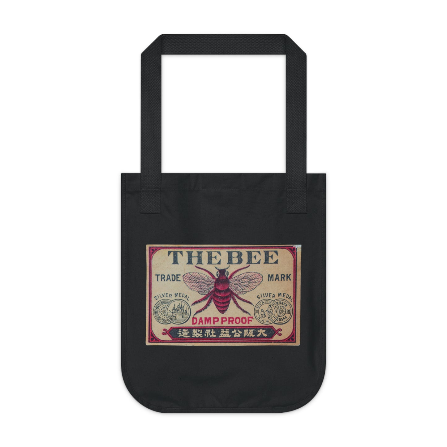 The Bee Trade Mark — Vintage Japanese Matchbox Label Organic Canvas Tote Bag