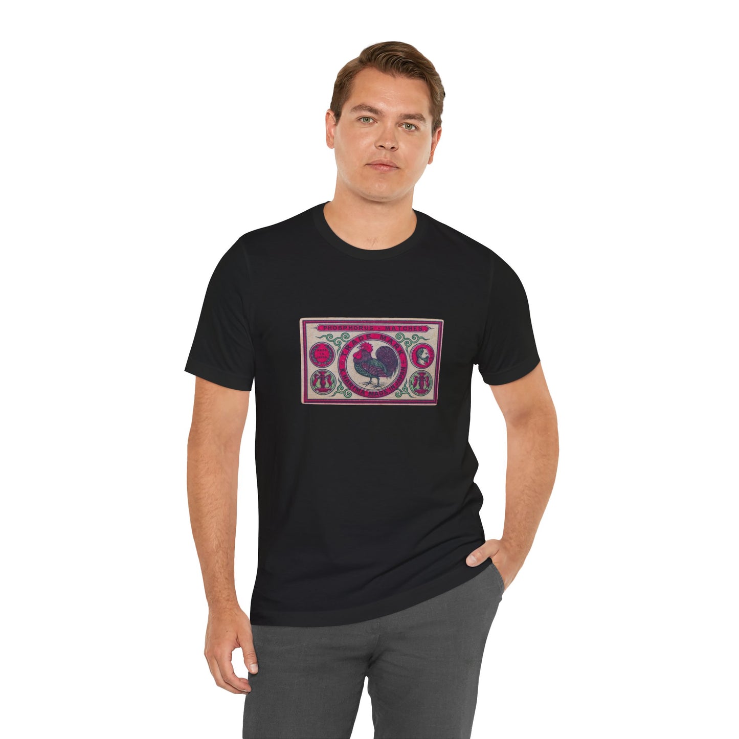 Kharima Rooster Vintage Japanese Phosphorus Matches Label Tee
