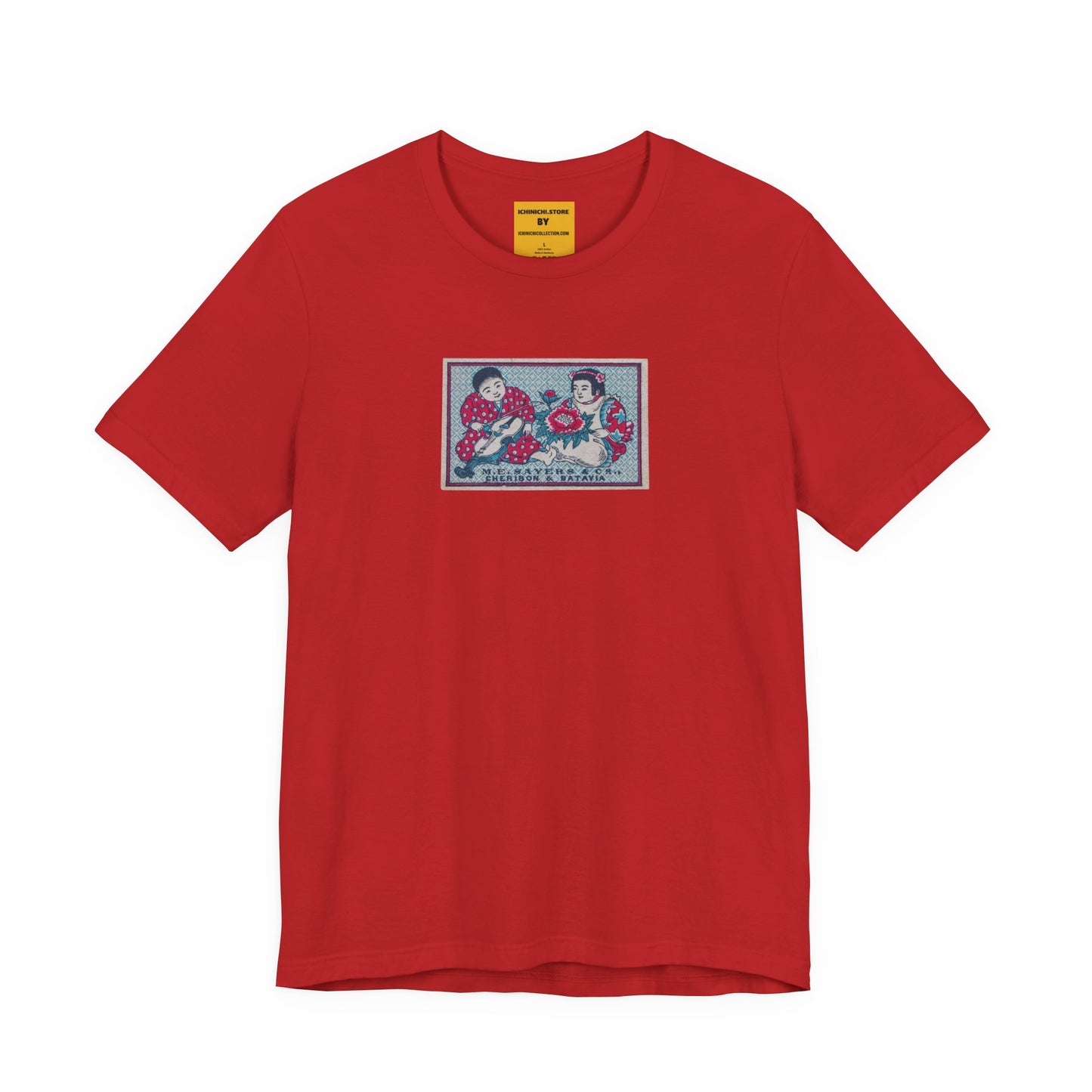 Sayers Children and Peony Vintage Japanese Matchbox Label Unisex Tee