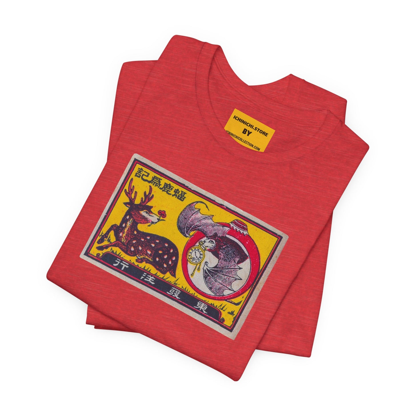 Bat and Deer Vintage Japanese Matchbox Label Tee