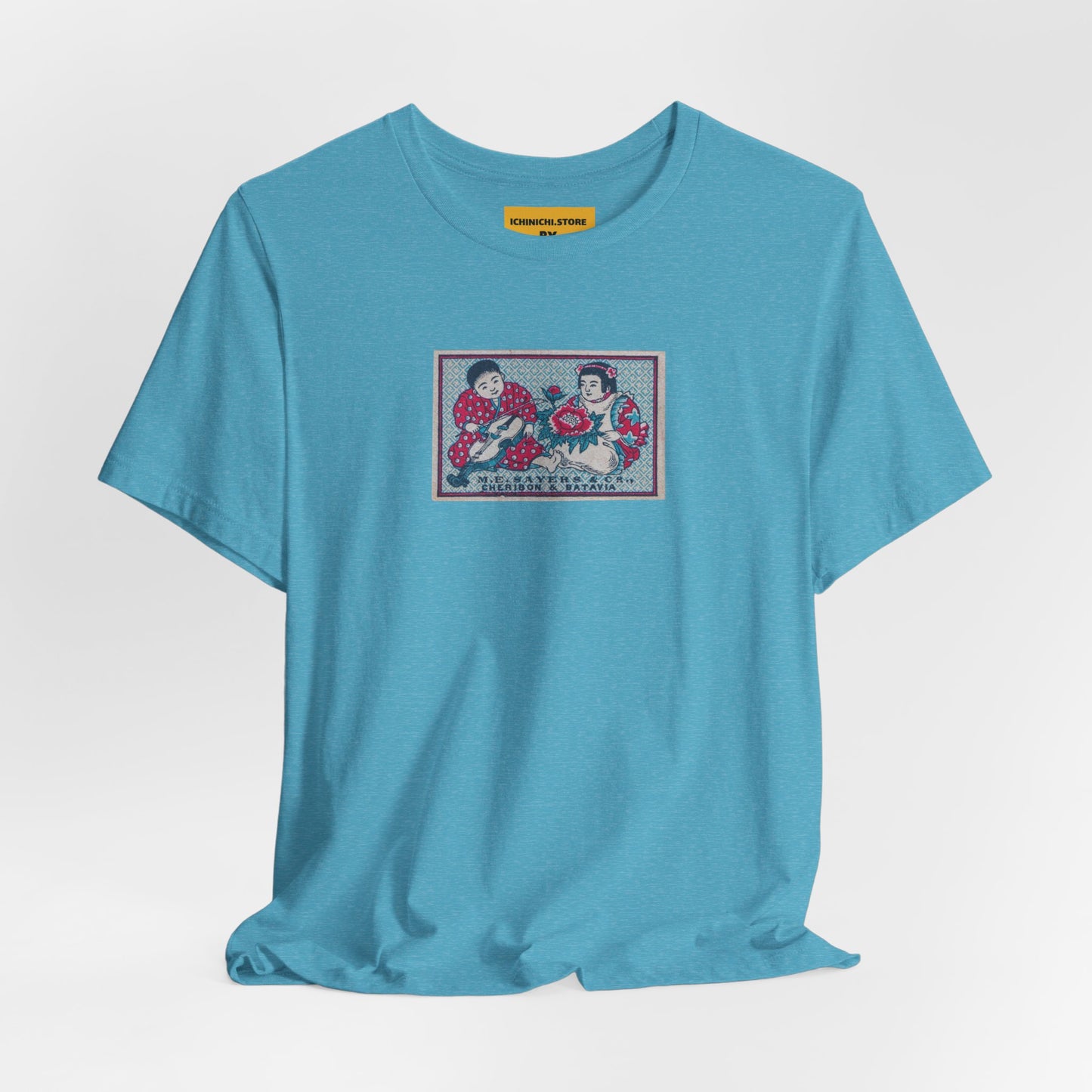 Sayers Children and Peony Vintage Japanese Matchbox Label Unisex Tee