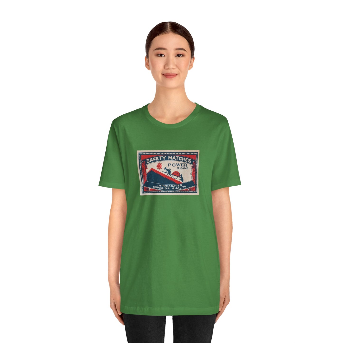 Power Brand Safety Matches Vintage Japanese Matchbox Label Unisex Tee Taisho Era Archive