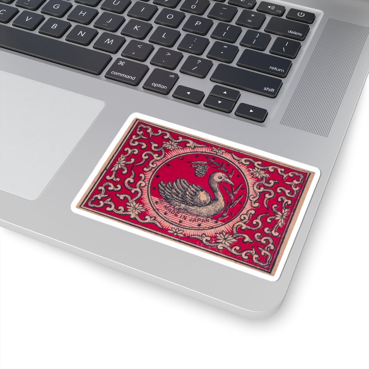 The Swan , Vintage Japanese Matchbox Label Vinyl Sticker | Meiji Era Ornamental Archive