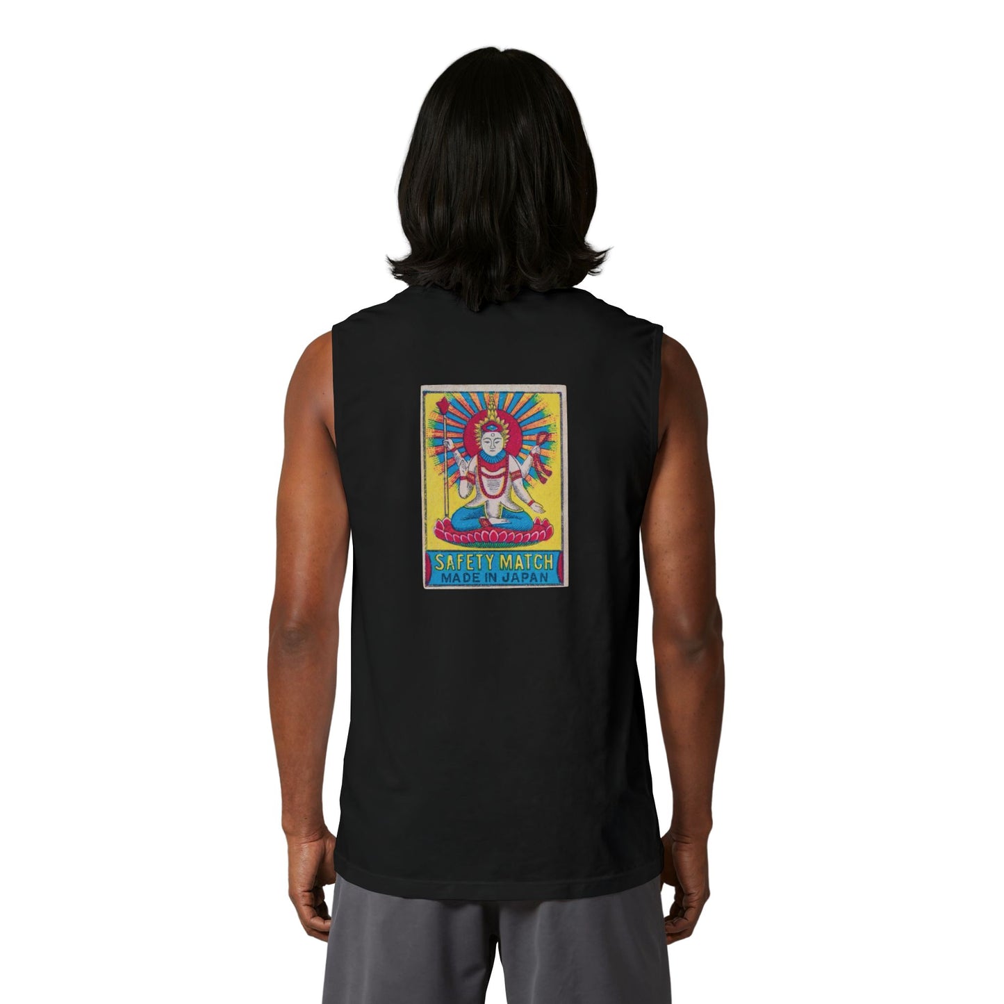 Vishnu Deity Vintage Japanese Matchbox Label Muscle Tank