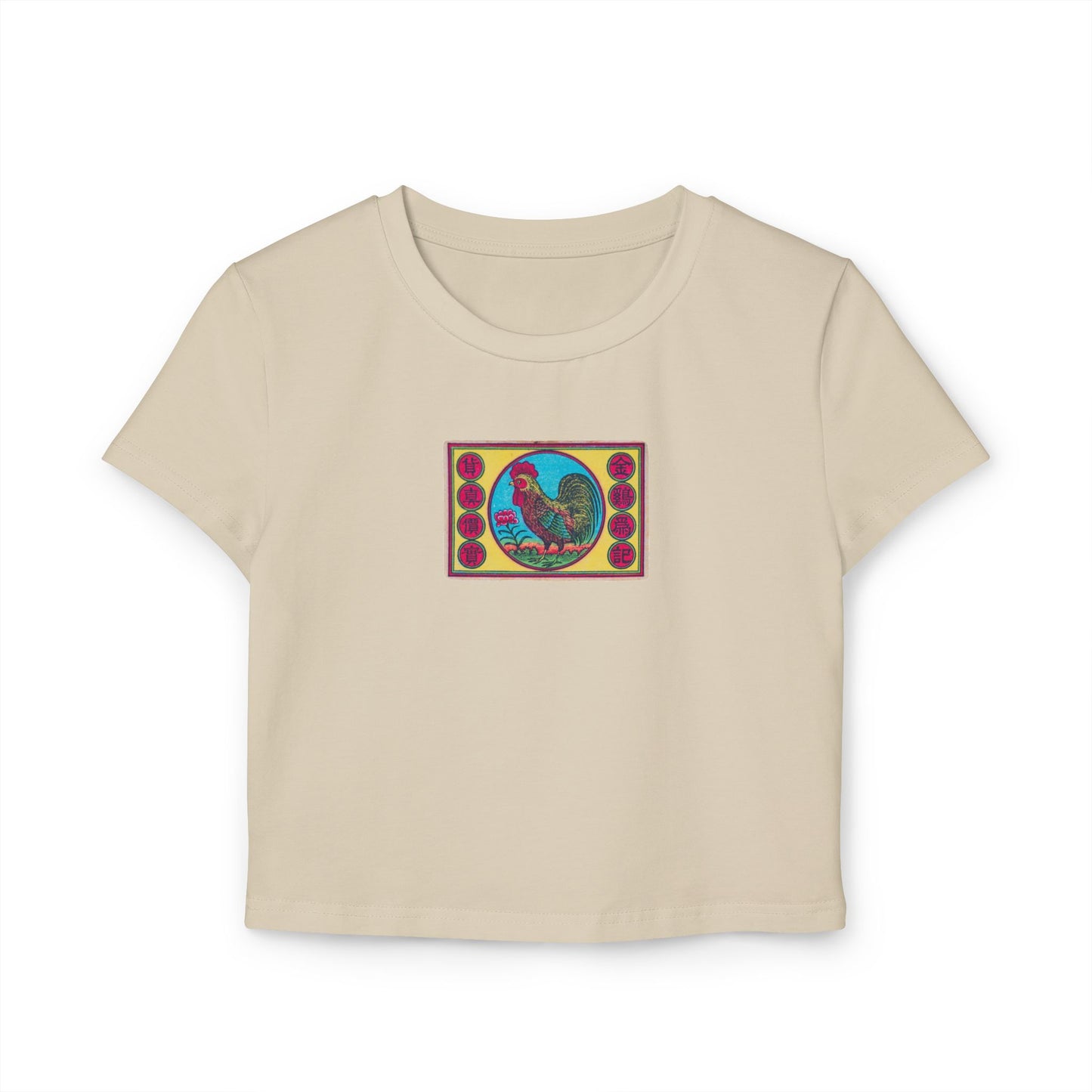 Golden Rooster 金雞宗記 Vintage Chinese-Japanese Matchbox Label Women's Crop Tee | Meiji Era Archive