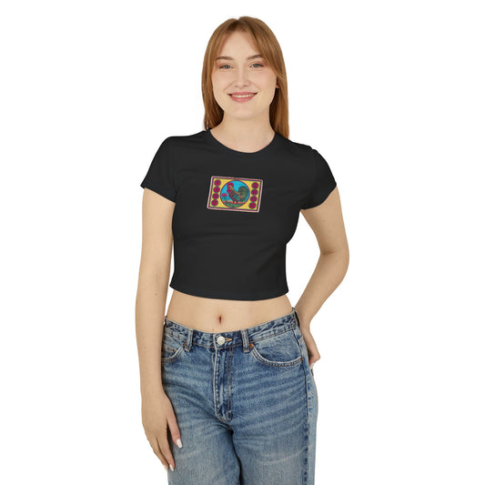 Golden Rooster 金雞宗記 Vintage Chinese-Japanese Matchbox Label Women's Crop Tee | Meiji Era Archive