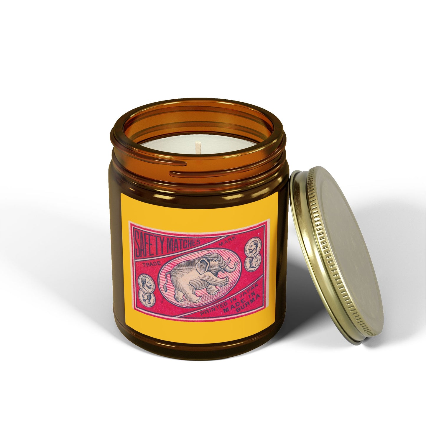Safety Matches Elephant Burma , Vintage Japanese Matchbox Label Scented Candle | Meiji Era Archive