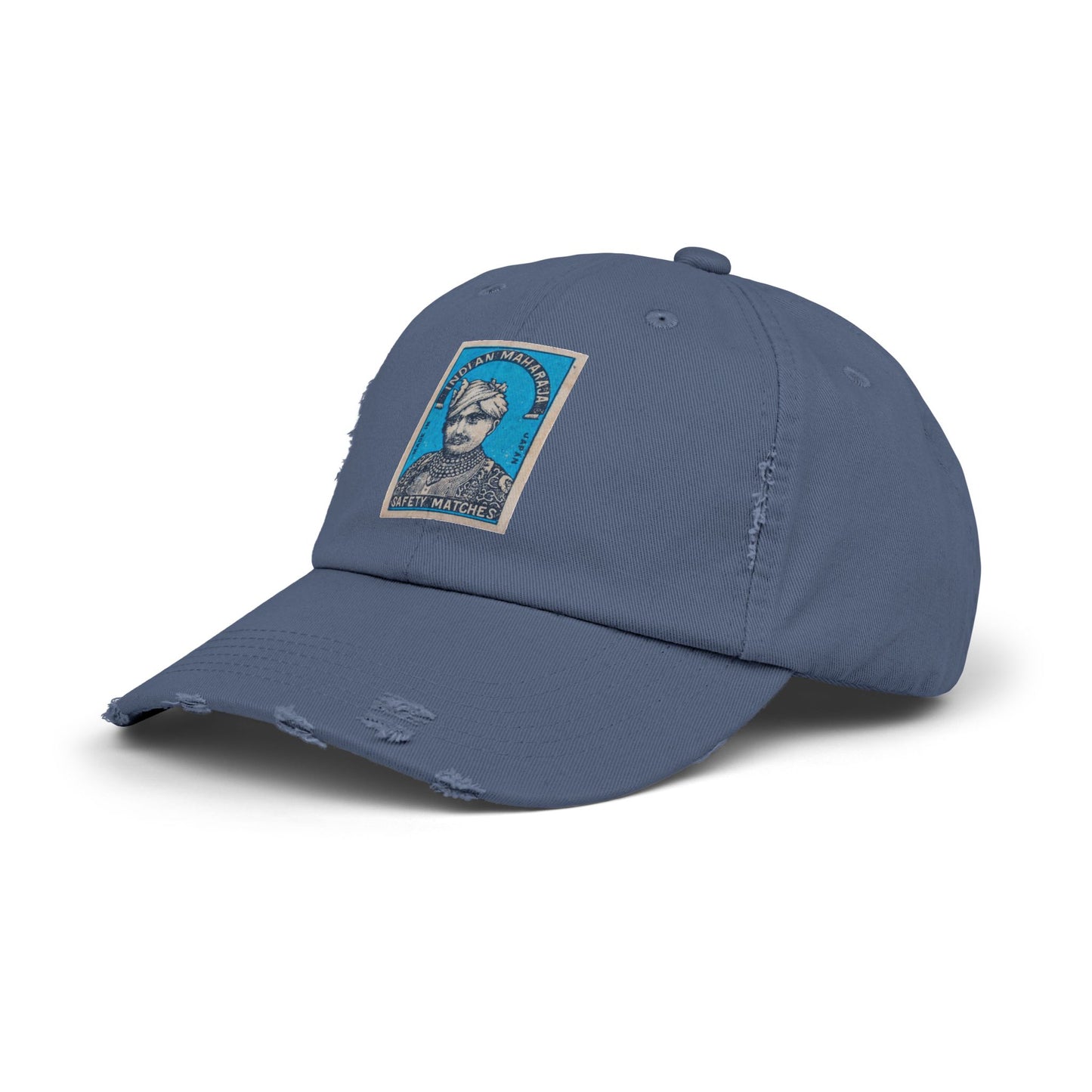 Maharaja in Blue Vintage Matchbox Label Distressed Cap