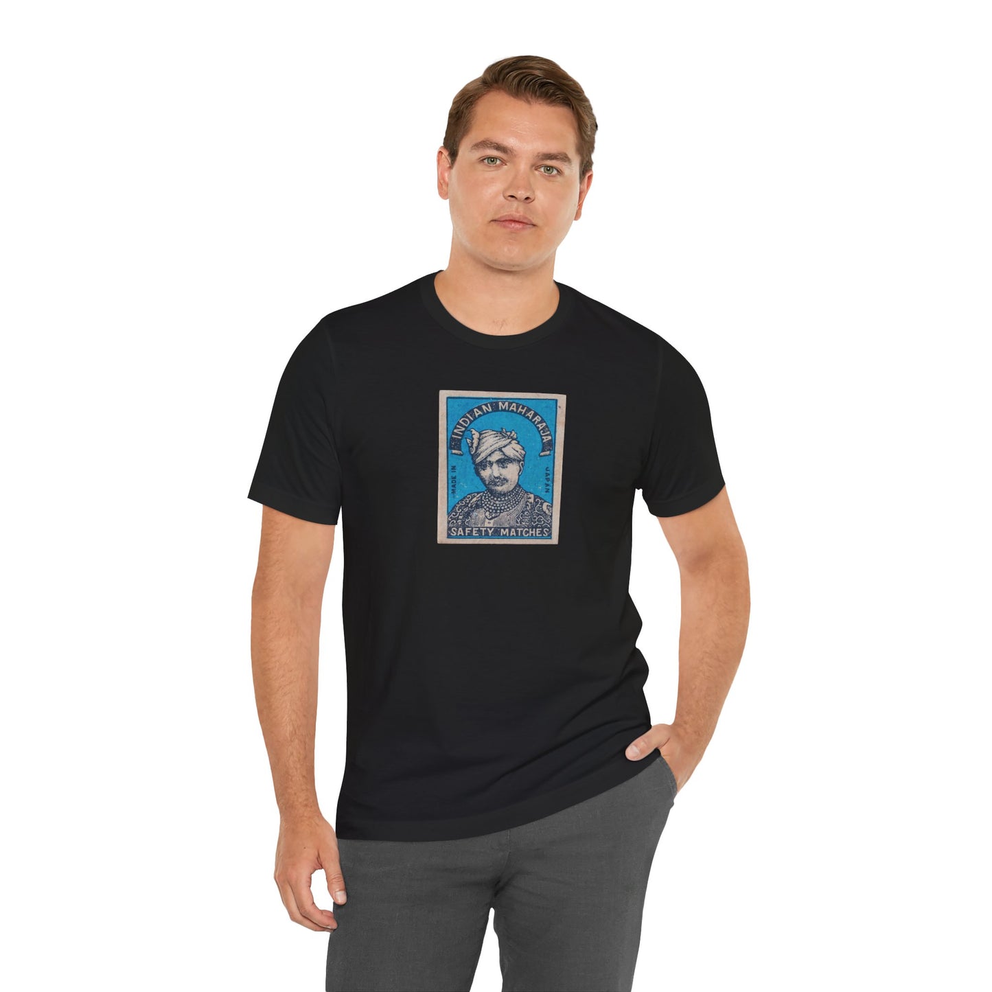 Maharaja in Blue Vintage Japanese Matchbox Label Unisex Tee