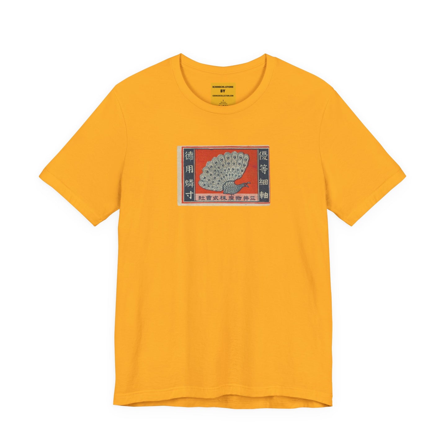 Mitsui Bussan Peacock Vintage Japanese Matchbox Label Unisex Tee