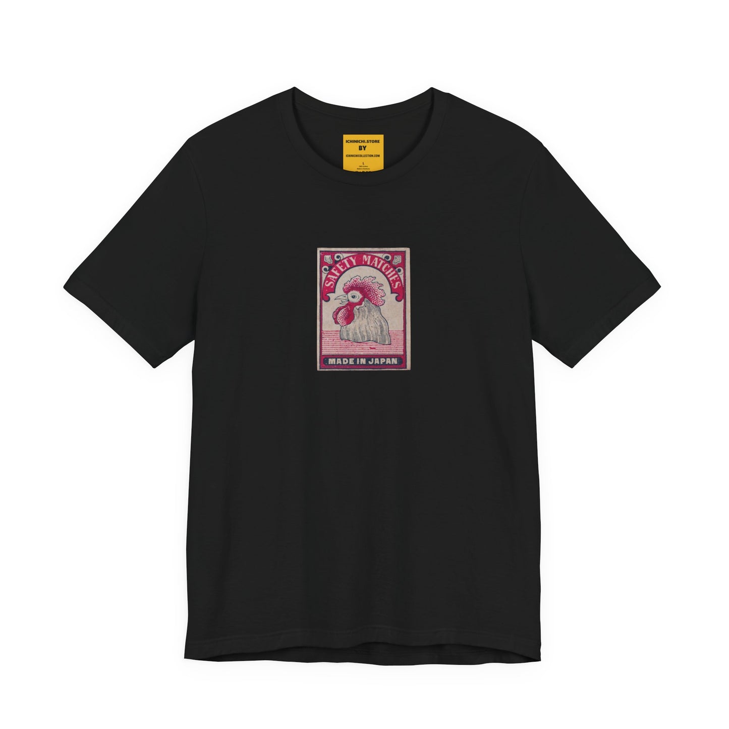 Rooster Head Safety Matches Vintage Japanese Matchbox Label Unisex Tee