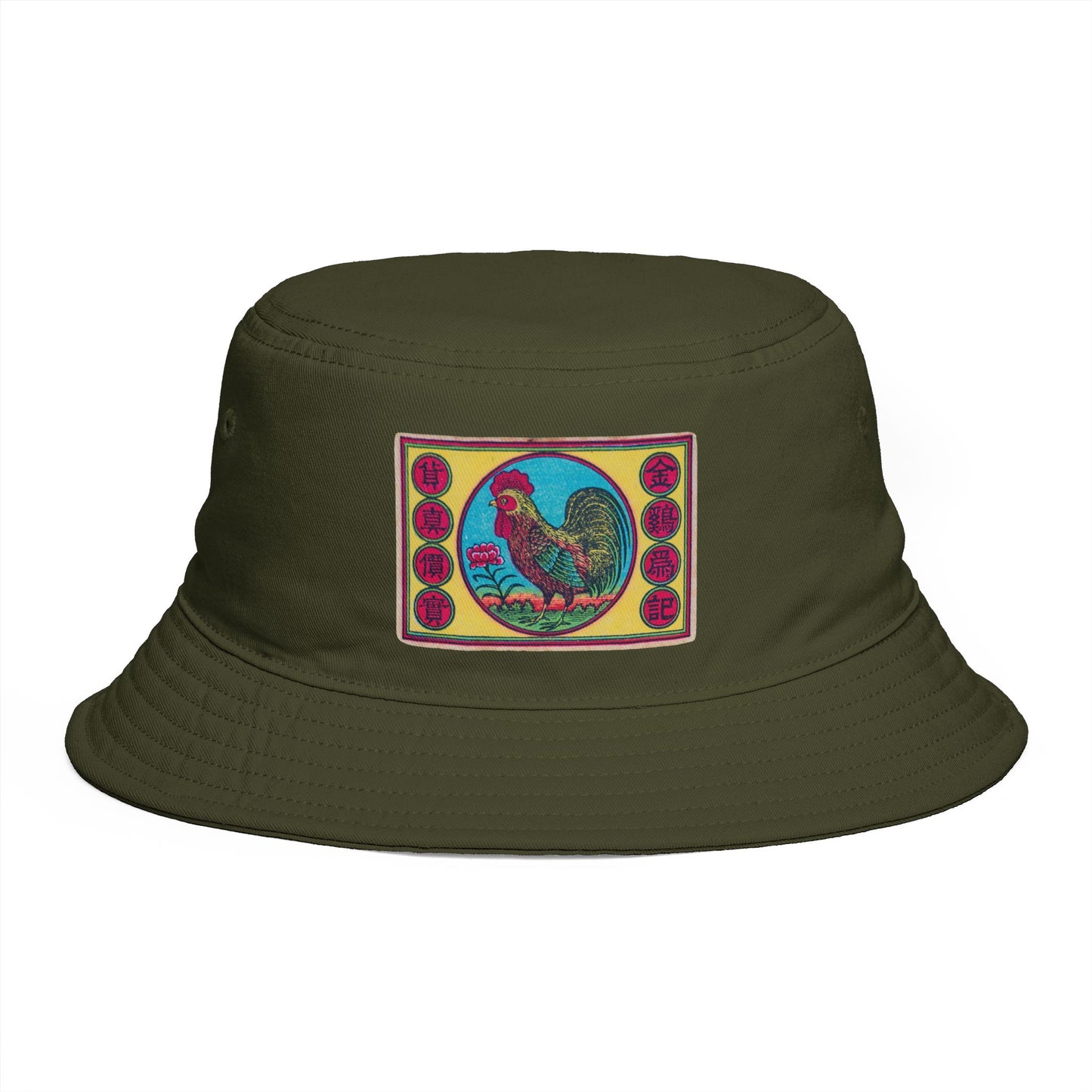 Golden Rooster Brand Vintage Matchbox Label Bucket Hat