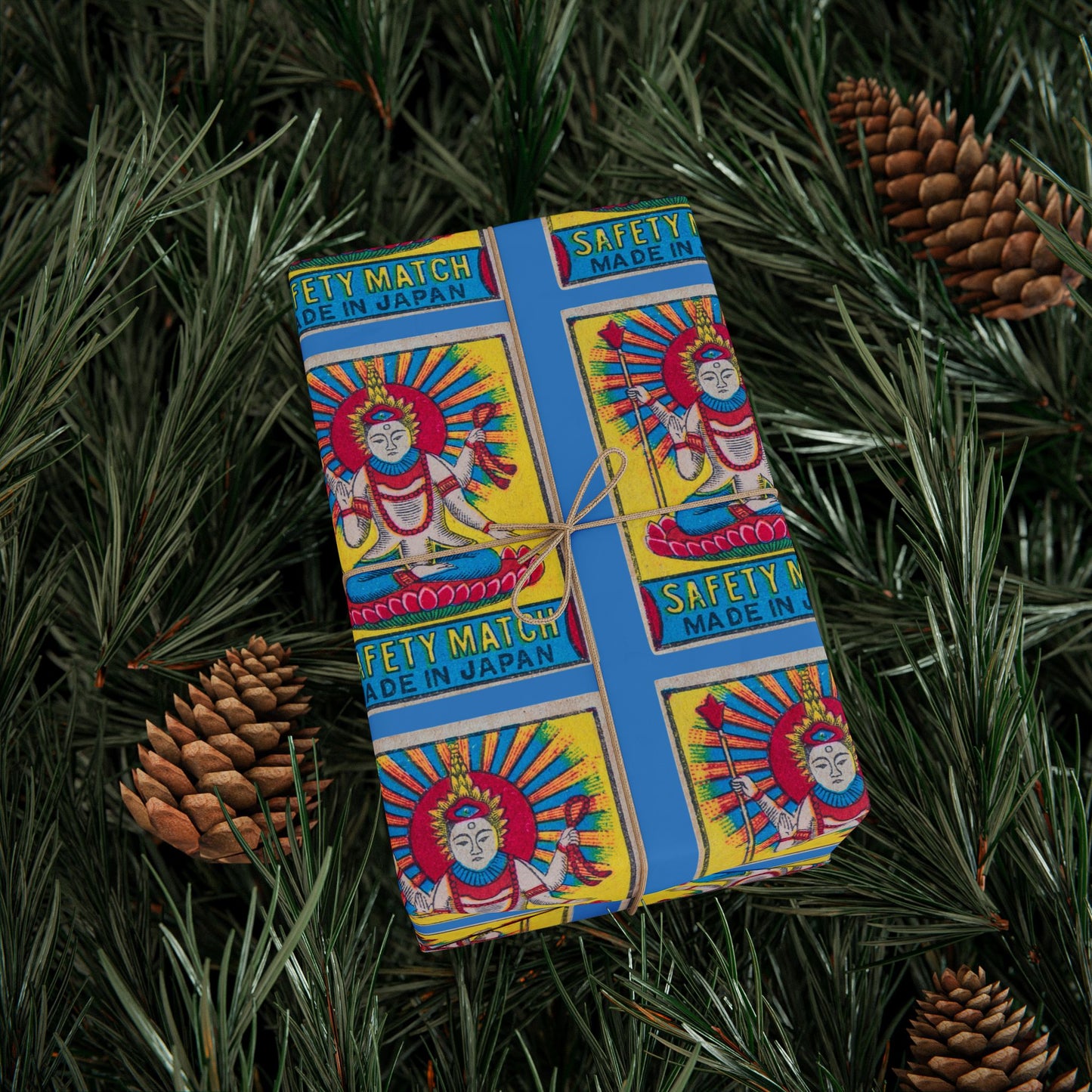 Vishnu Safety Match Vintage Japanese Matchbox Label Wrapping Paper