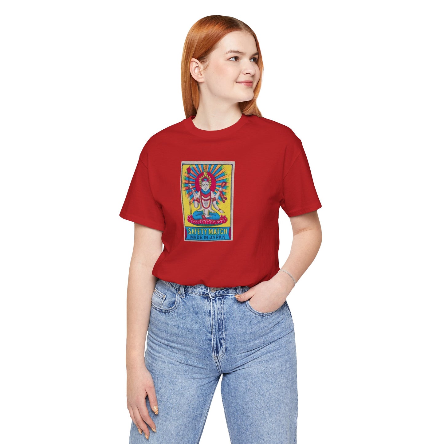 Hindu Deity Safety Match , Vintage Japanese Matchbox Label Unisex Tee | India Export Archive