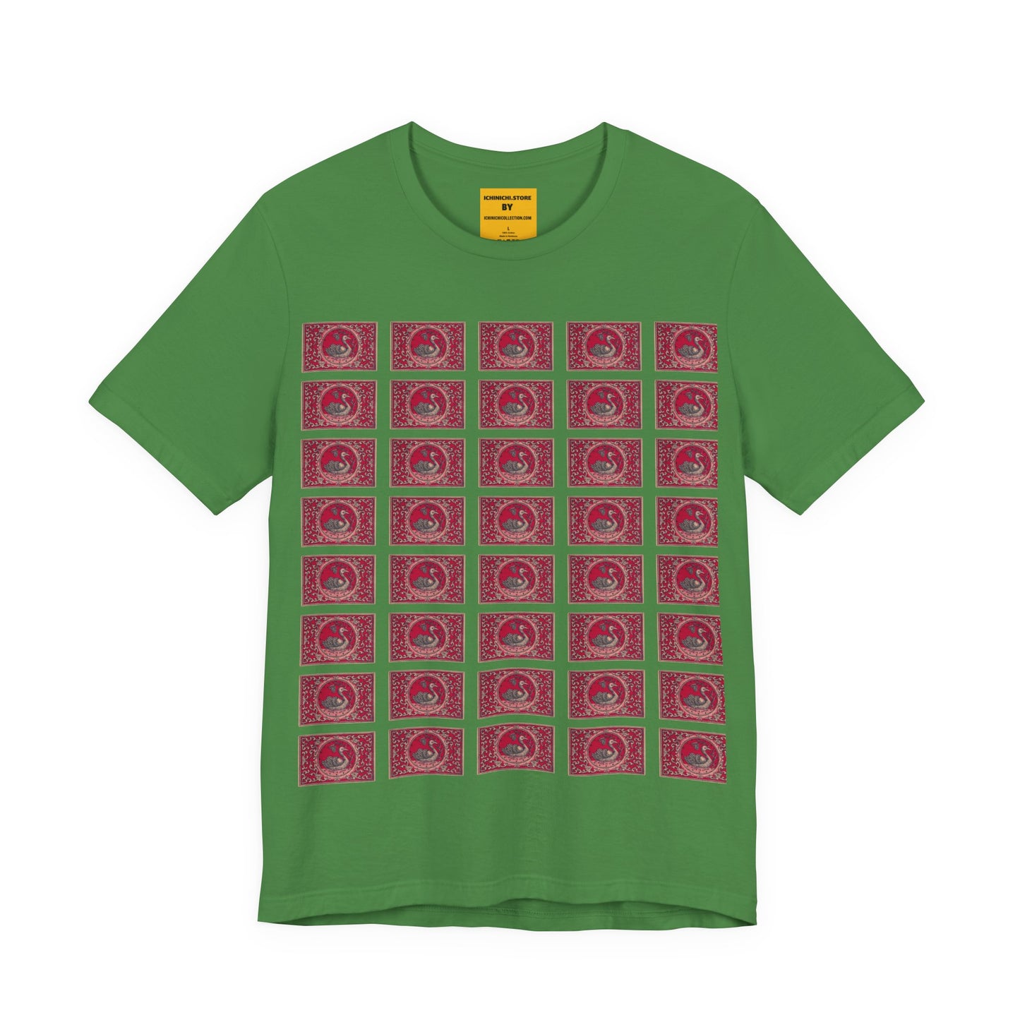 The Swan Grid — Vintage Japanese Matchbox Label Unisex Tee