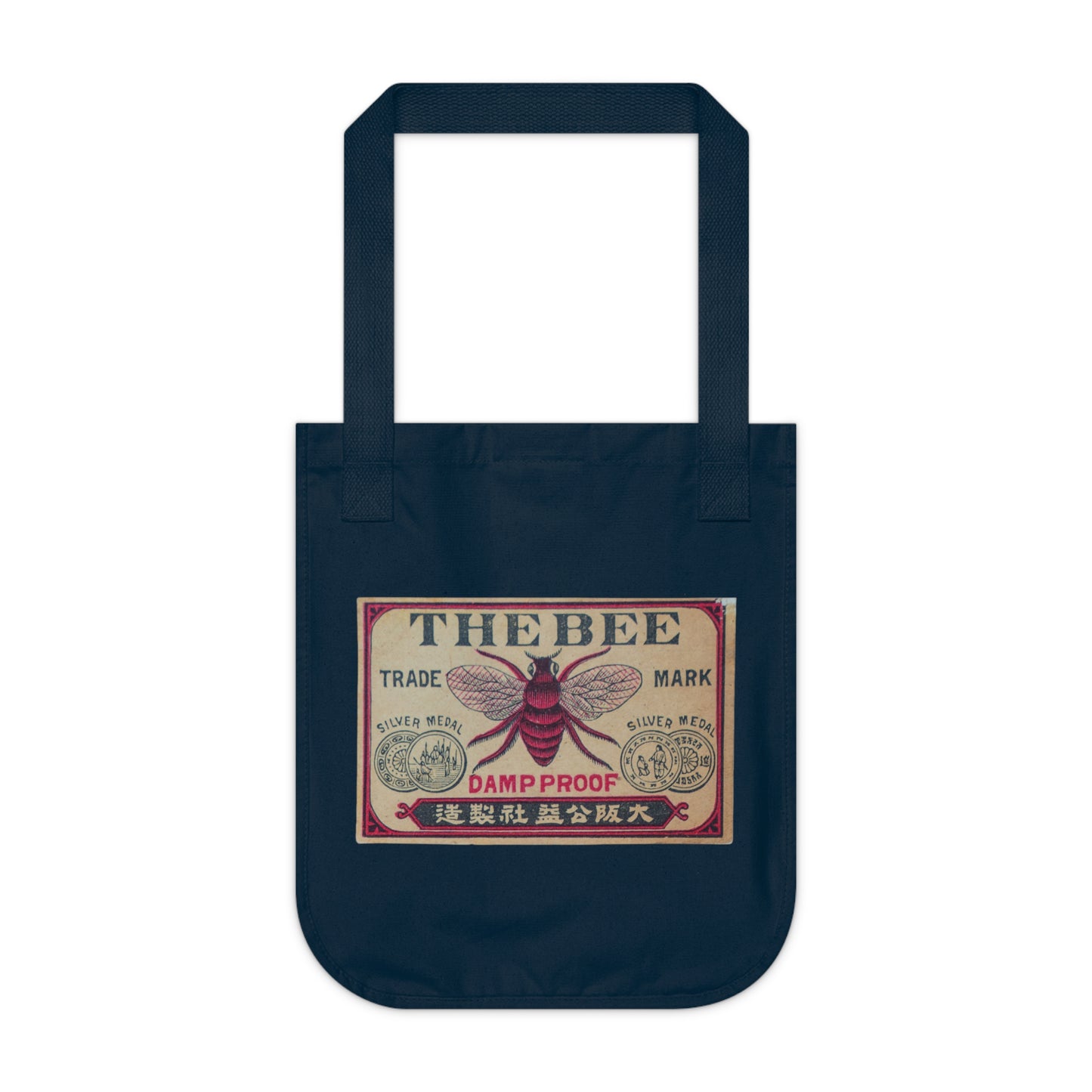 The Bee Trade Mark — Vintage Japanese Matchbox Label Organic Canvas Tote Bag