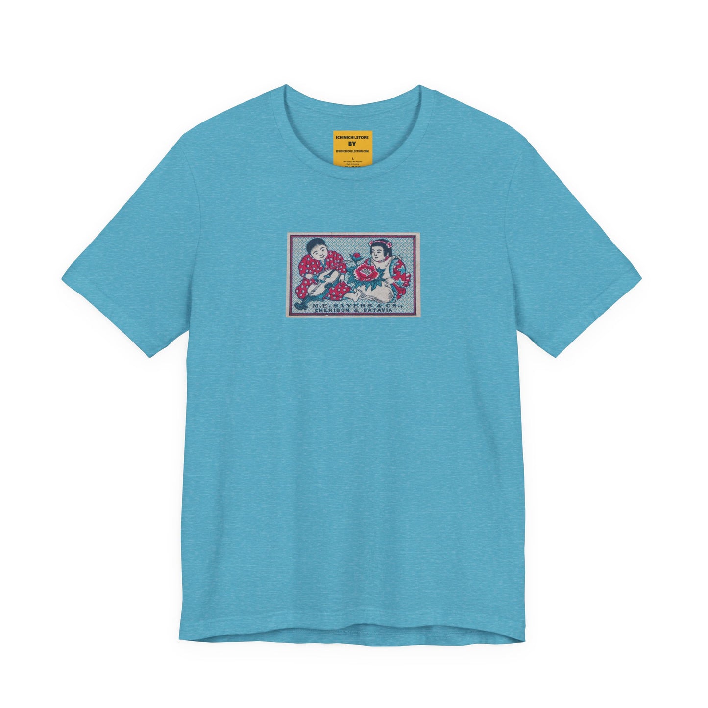 Sayers Children and Peony Vintage Japanese Matchbox Label Unisex Tee