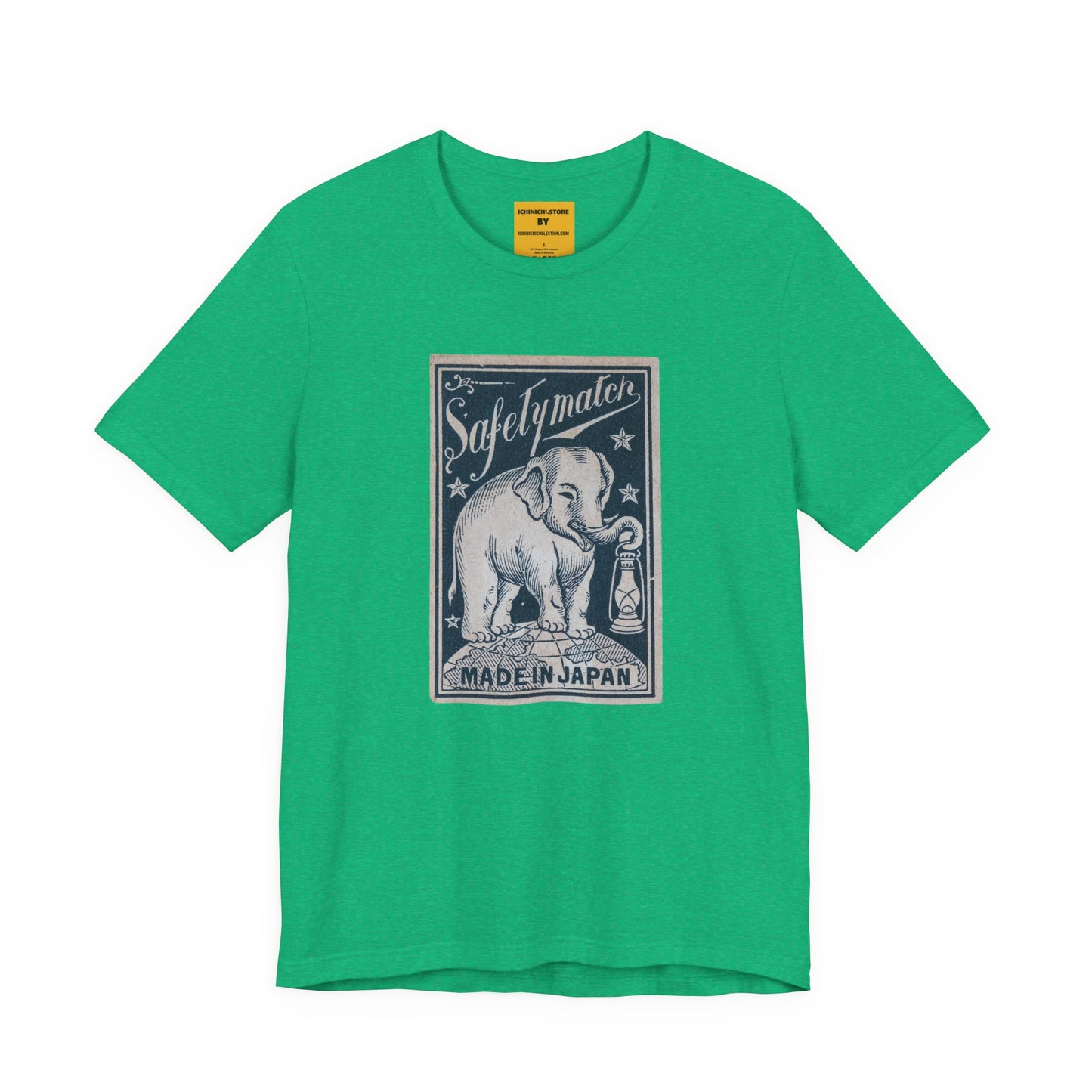 Elephant and Lantern Vintage Japanese Safety Match Label Unisex Tee