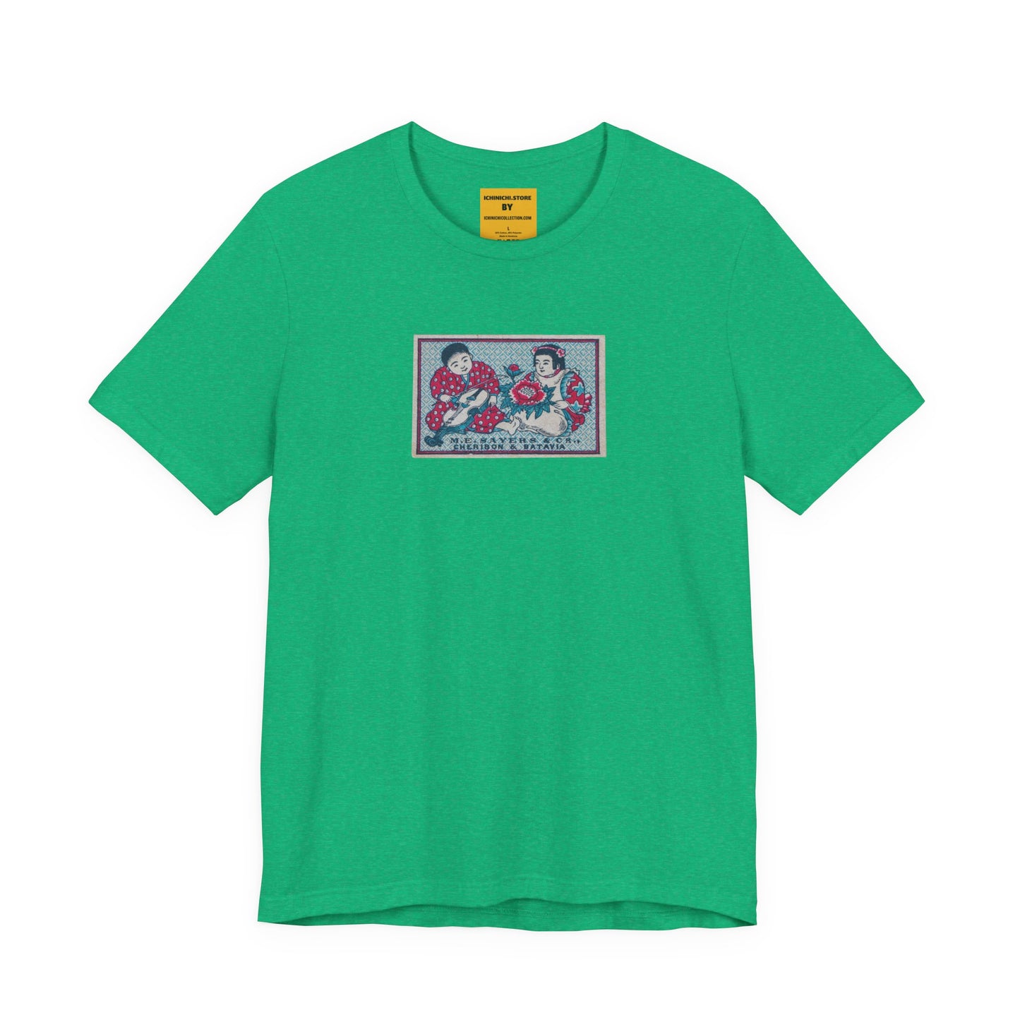Sayers Children and Peony Vintage Japanese Matchbox Label Unisex Tee