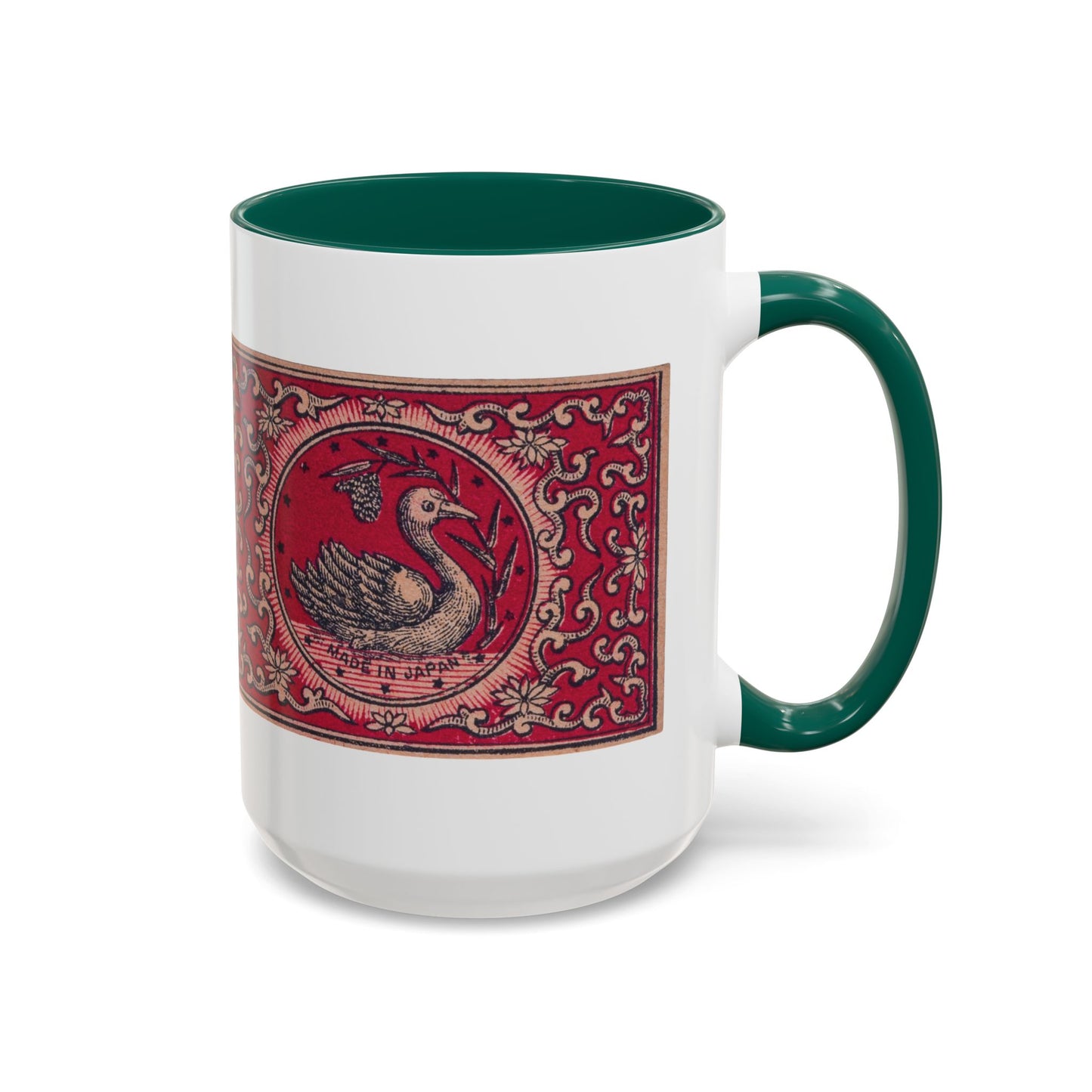 Swan Trade Mark Vintage Japanese Matchbox Label Two-Tone Ceramic Mug Meiji Era Archive
