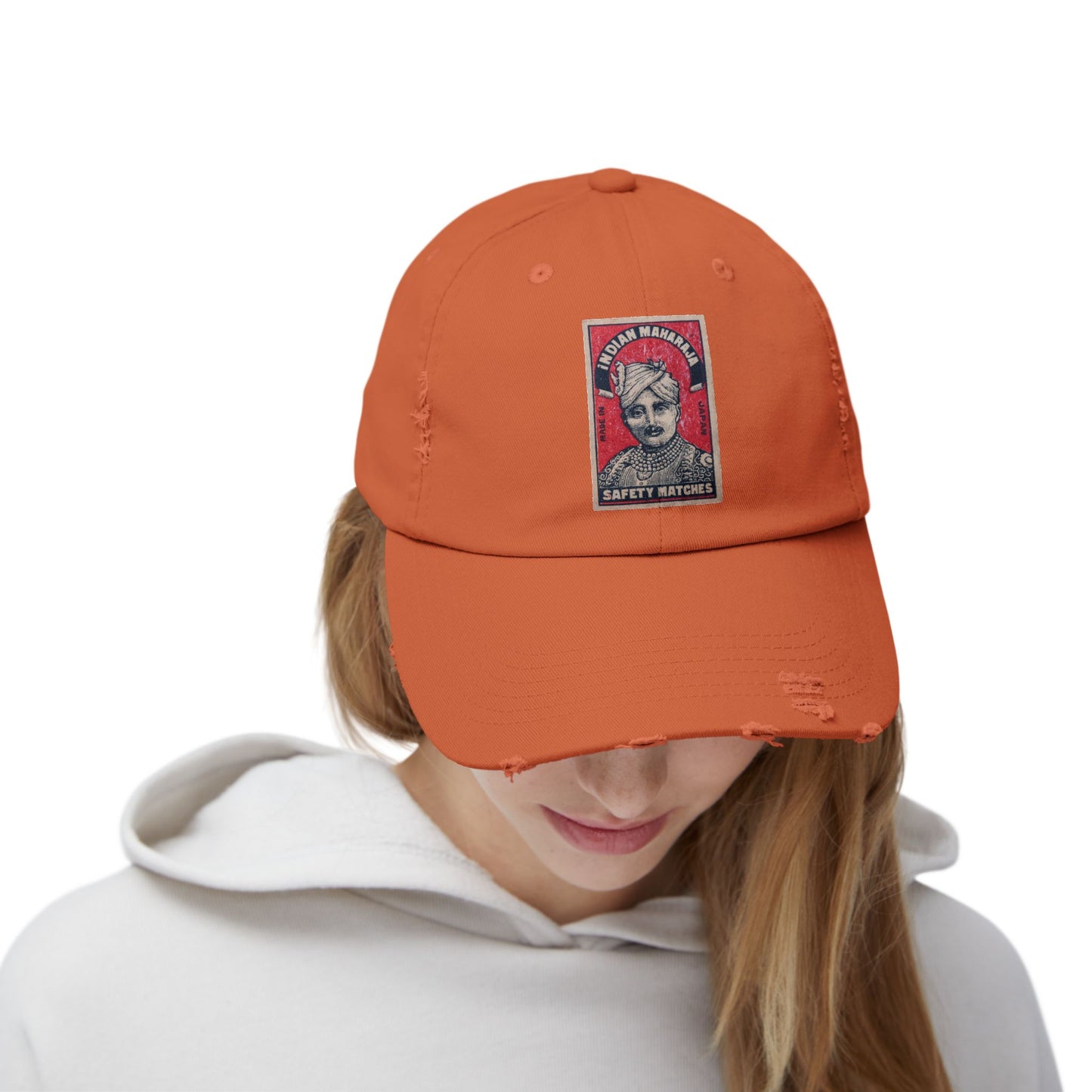 Maharaja in Red Vintage Matchbox Label Distressed Cap